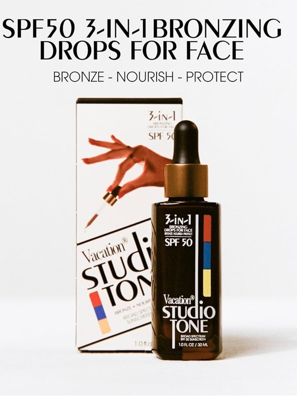 Vacation Studio Tone 3-in-1 Bronzing Drops For face  SPF 50